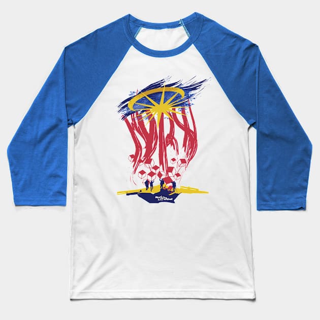 Malaysia Abstract Portrait Flag Baseball T-Shirt by thecrunch